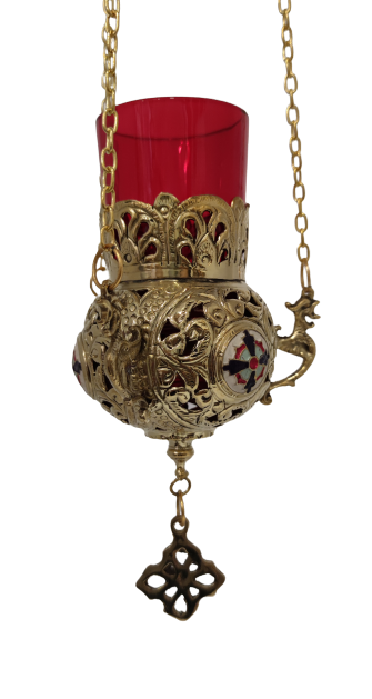 Ecclesiastical Bronze Candle with Gold Enamel