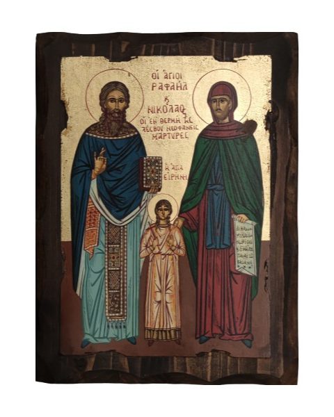 Εικόνα οι Άγιοι Ραφαήλ, Νικόλαος και Ελένη