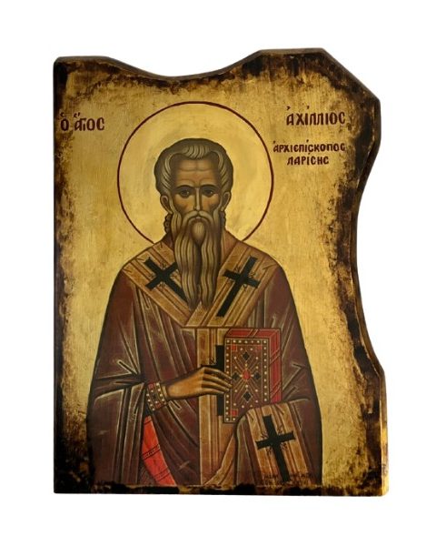 Εικόνα Άγιος Αχίλλειος Αρχιεπίσκοπος Λαρίσης 30x40x2.8cm