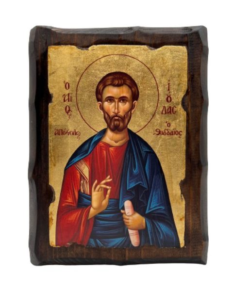 Εικόνα Άγιος Ιούδας ο Θαδδαίος Ξύλινη Παλαιωμένη 12x15x1.8cm