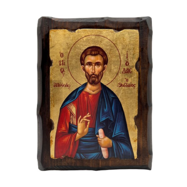 Εικόνα Άγιος Ιούδας ο Θαδδαίος Ξύλινη Παλαιωμένη 12x15x1.8cm