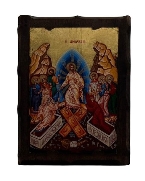 Εικόνα Ανάσταση Χριστού Ξύλινη 22x30x2.8cm