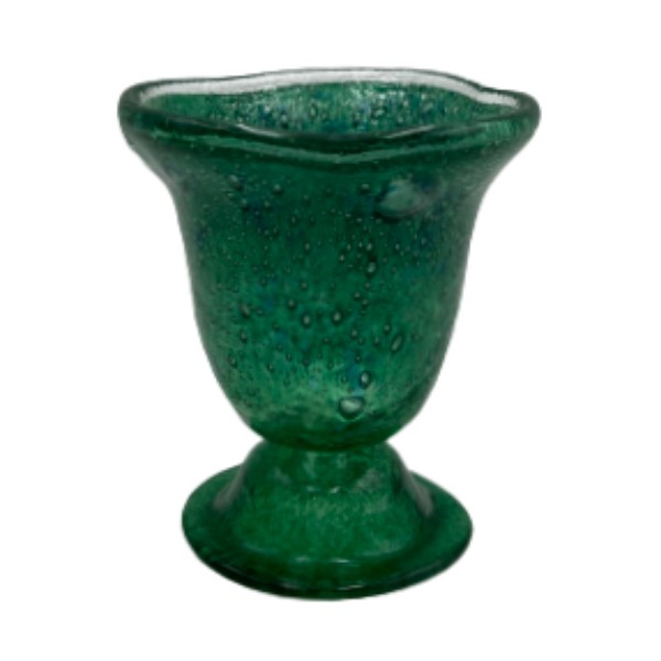 Καντήλι Ποτήρι Φυσητό Γυαλί με Φούσκες 12x13cm Πράσινο