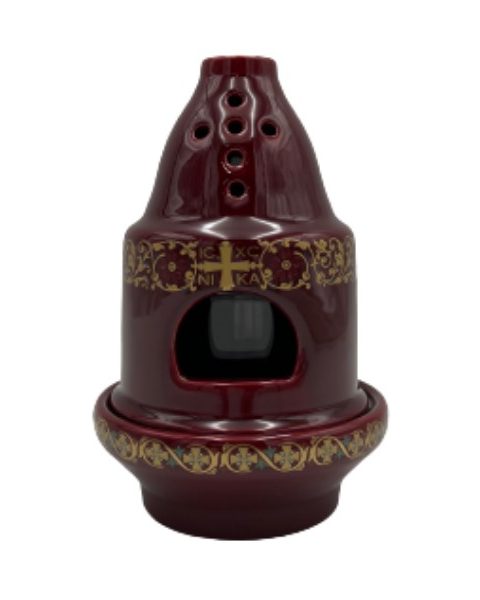 Candlestick Fireplace Theomitor Ceramic 11x17cm Bordeaux