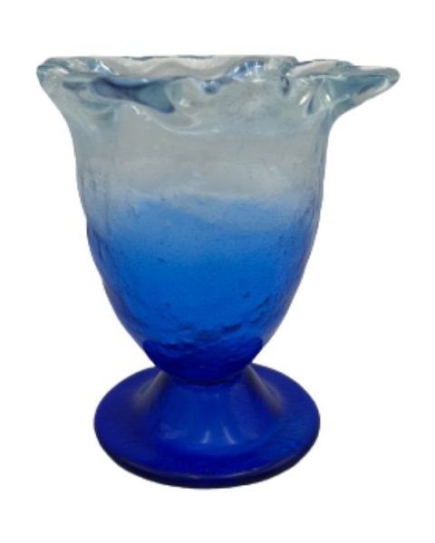 Καντήλι Φυσητό Γυαλί Ποτήρι 10x12cm Μπλε