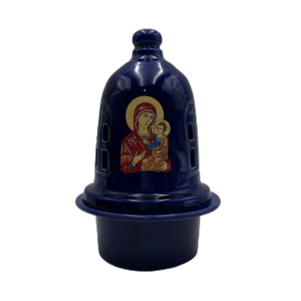 Καντήλι καμπάνα εκκλησίας κεραμικό 12.50×18.50cm Μπλε