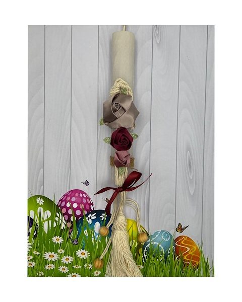Πασχαλινή Λαμπάδα Λουλούδια-Λιλά 20cm
