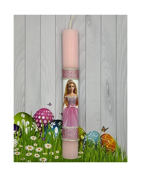 Πασχαλινή Λαμπάδα Μπάρμπι (Barbie) - Ροζ 30cm